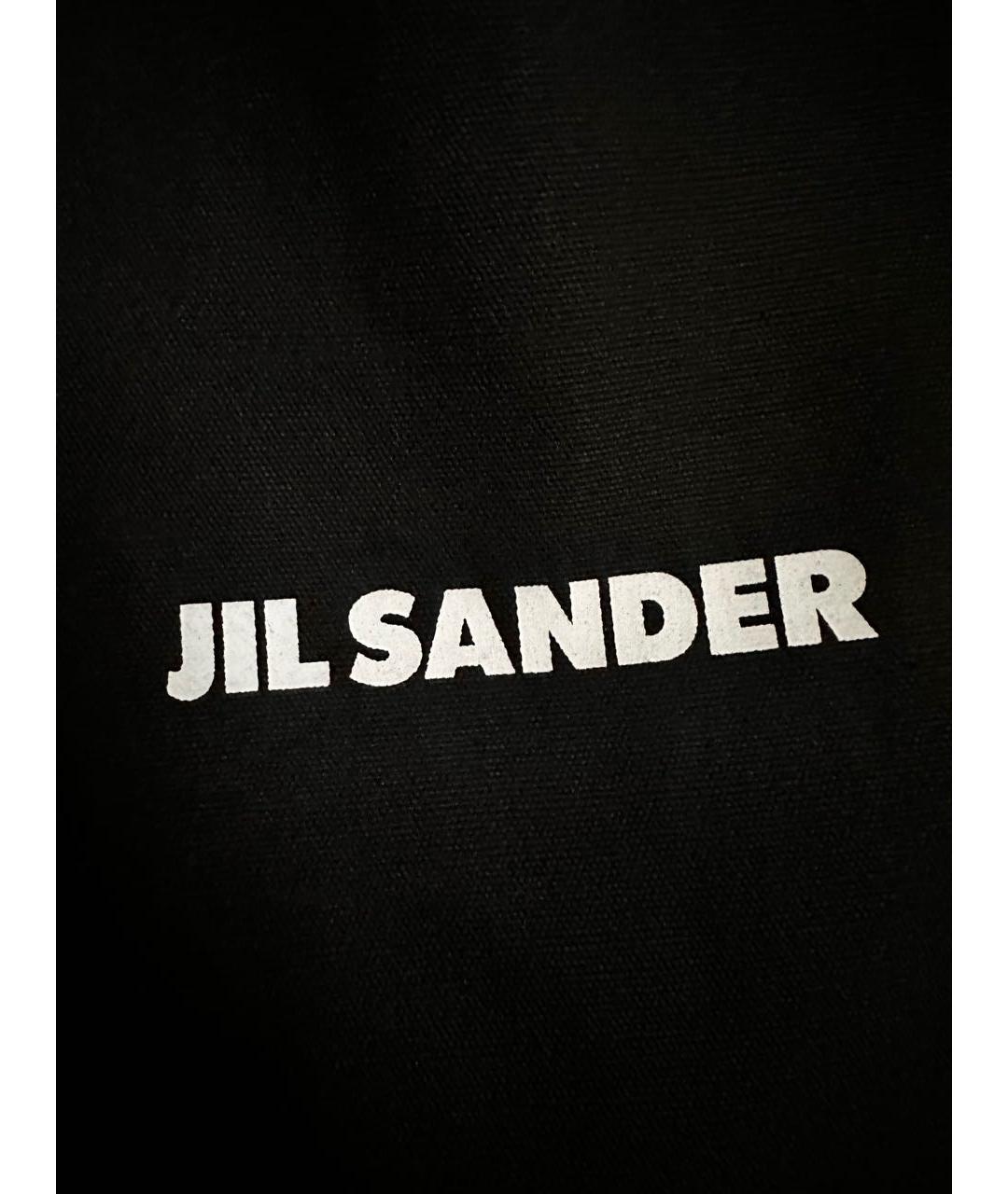 JIL SANDER Черная хлопковая сумка тоут, фото 5