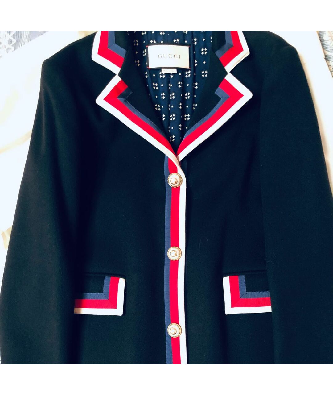 GUCCI Черное шерстяное пальто, фото 3
