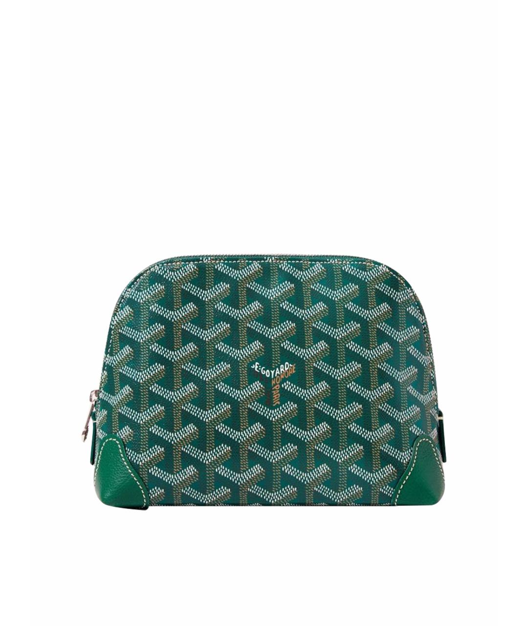 GOYARD Зеленая кожаная косметичка, фото 1