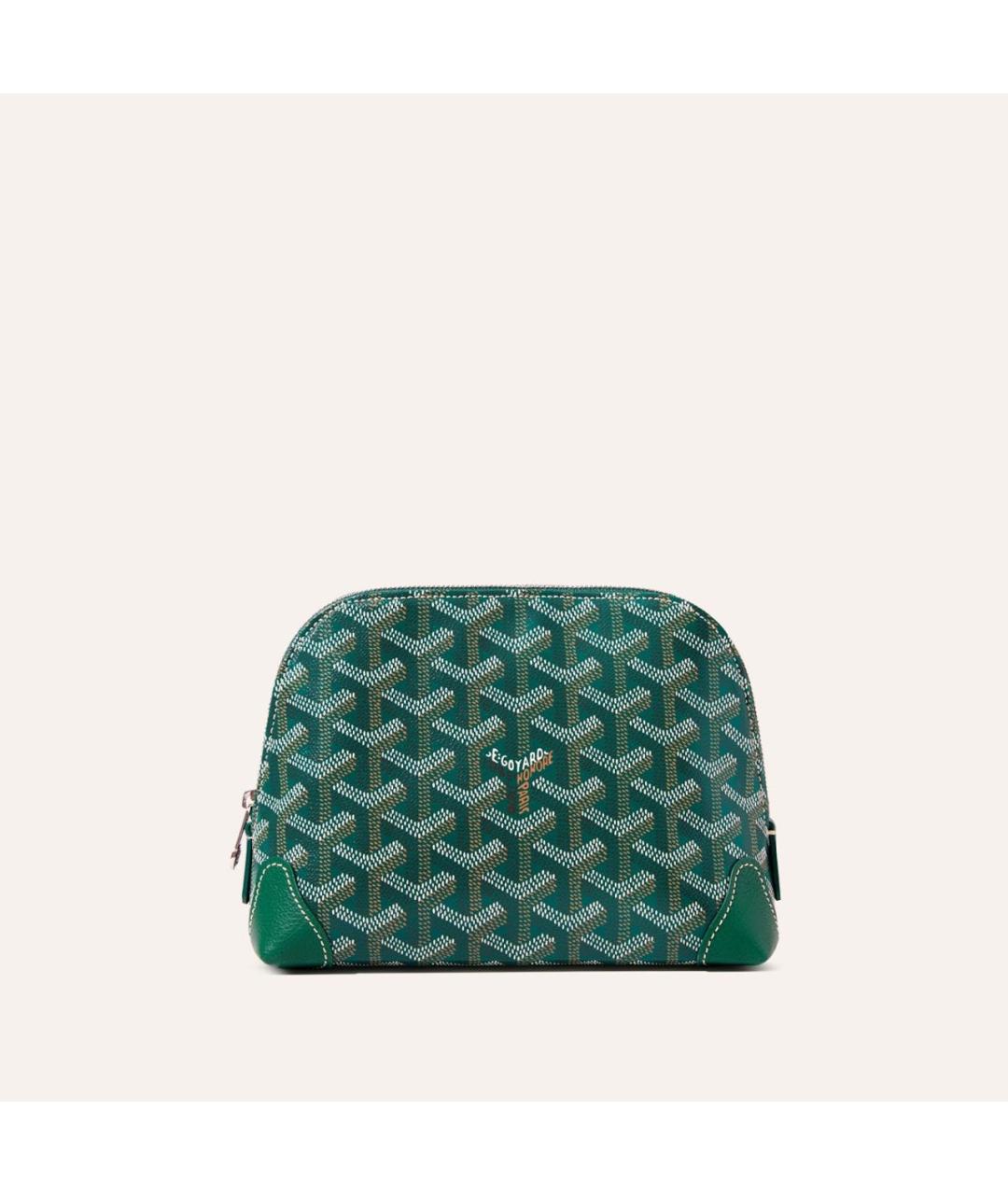 GOYARD Зеленая кожаная косметичка, фото 5