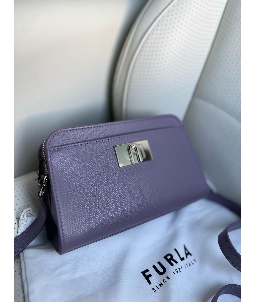 FURLA Фиолетовая кожаная сумка через плечо, фото 2