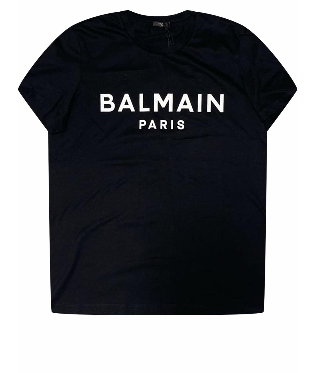 BALMAIN Черная хлопковая футболка, фото 1