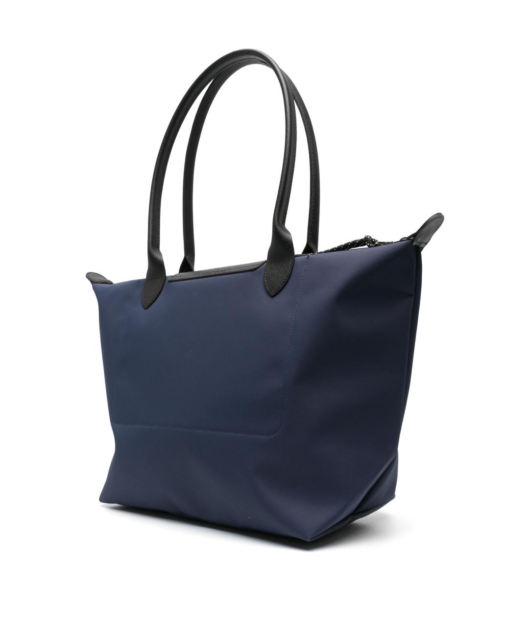 LONGCHAMP Темно-синяя синтетическая сумка тоут, фото 2