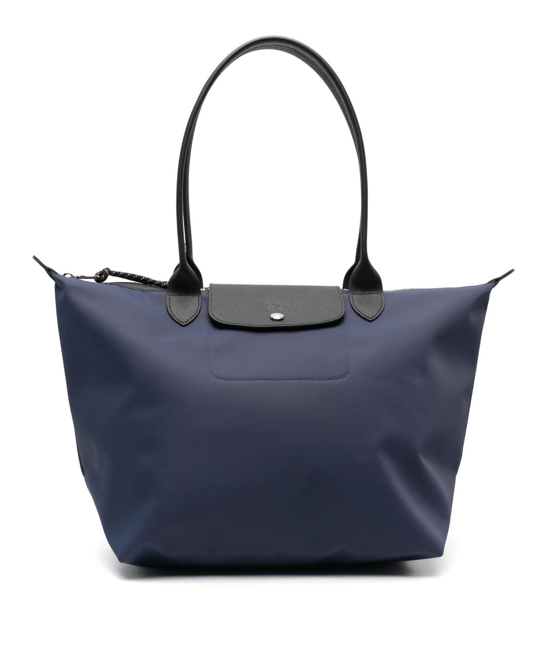 LONGCHAMP Темно-синяя синтетическая сумка тоут, фото 1