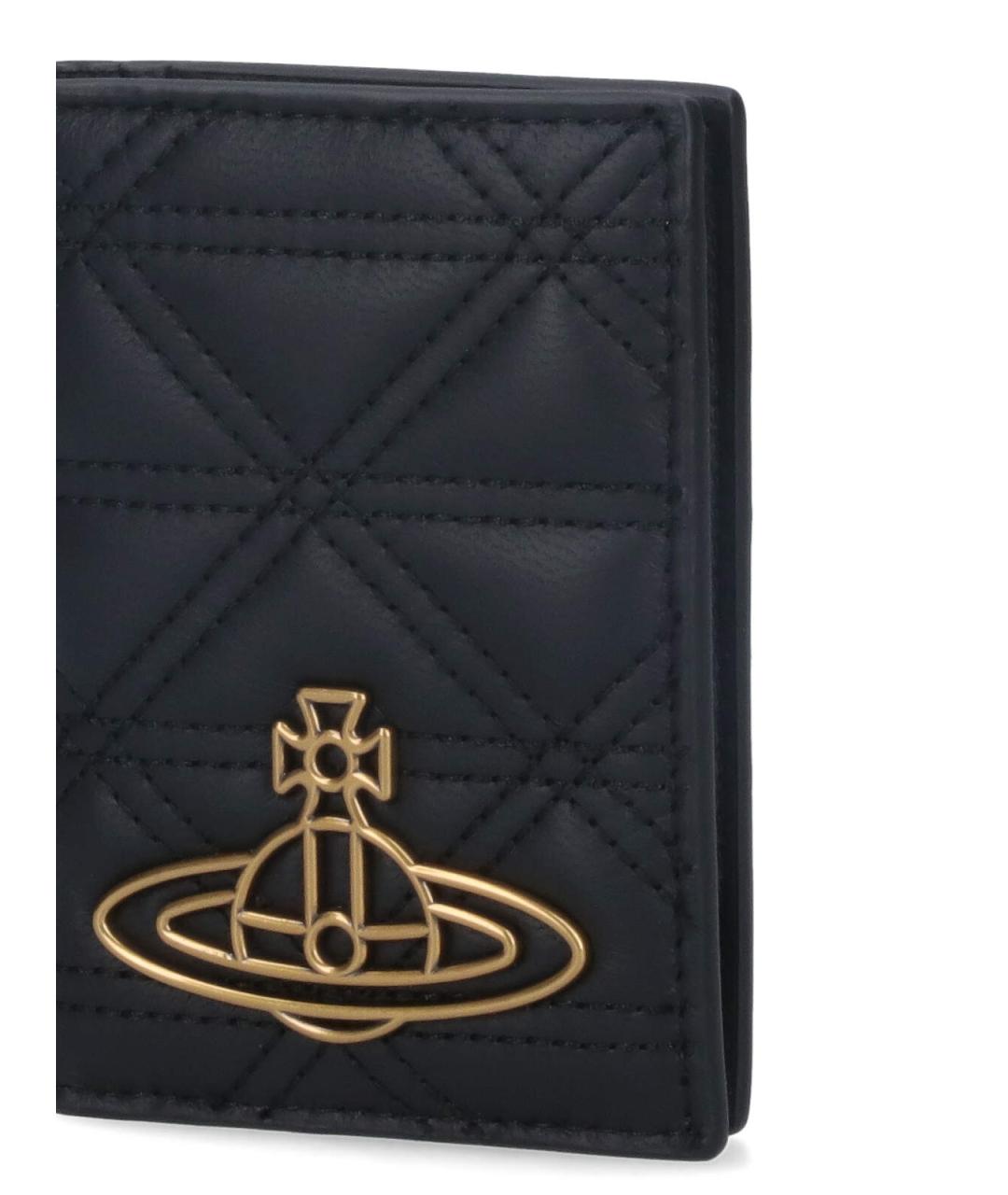 VIVIENNE WESTWOOD Черный кожаный кошелек, фото 5