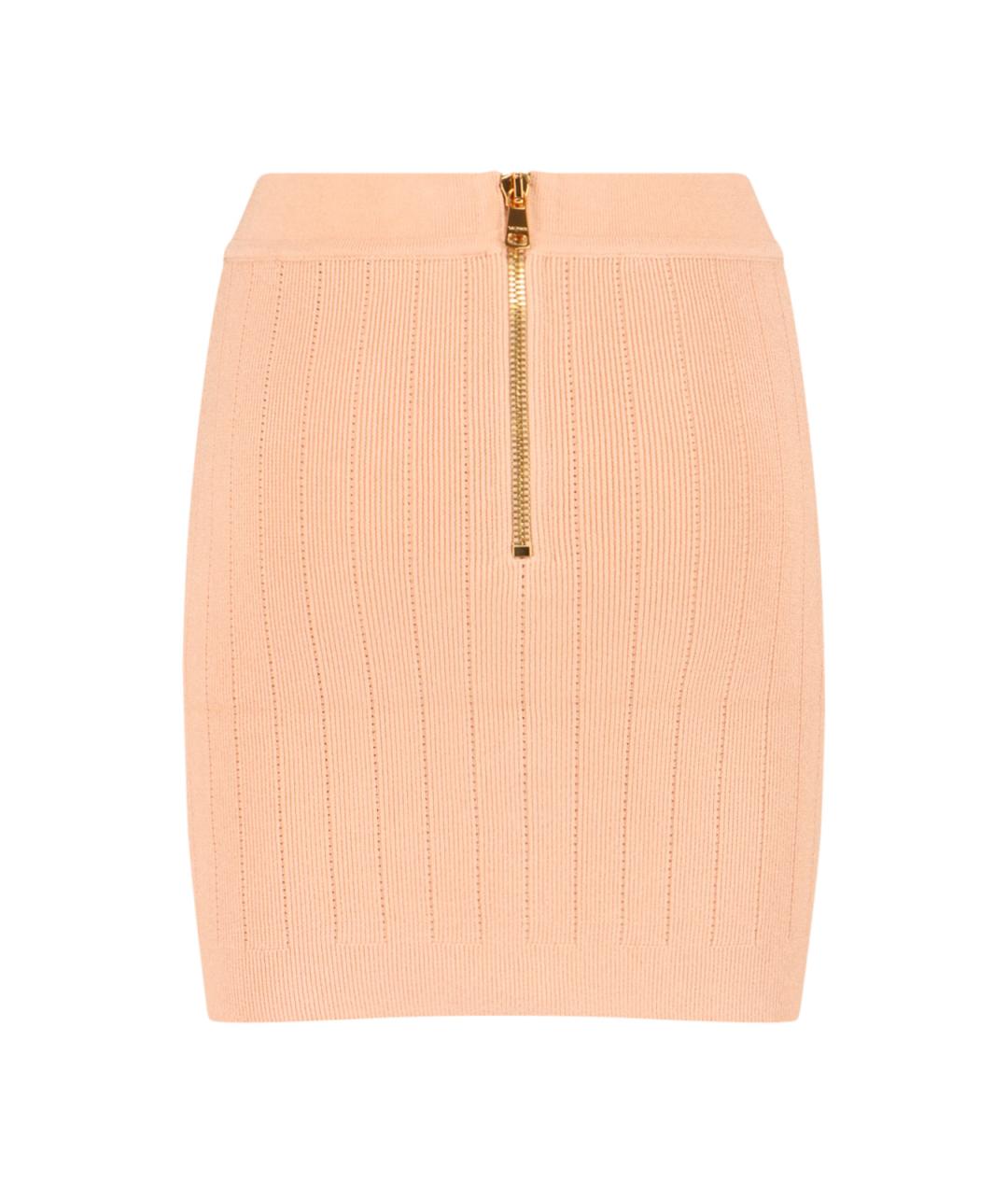 BALMAIN Розовая вискозная юбка мини, фото 2