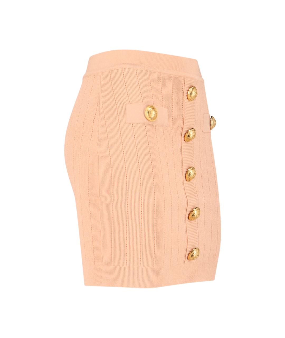 BALMAIN Розовая вискозная юбка мини, фото 3