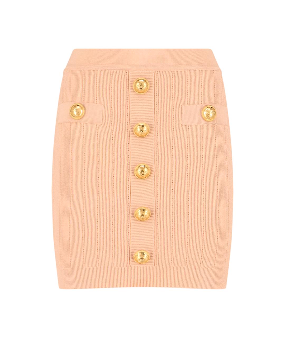 BALMAIN Розовая вискозная юбка мини, фото 1
