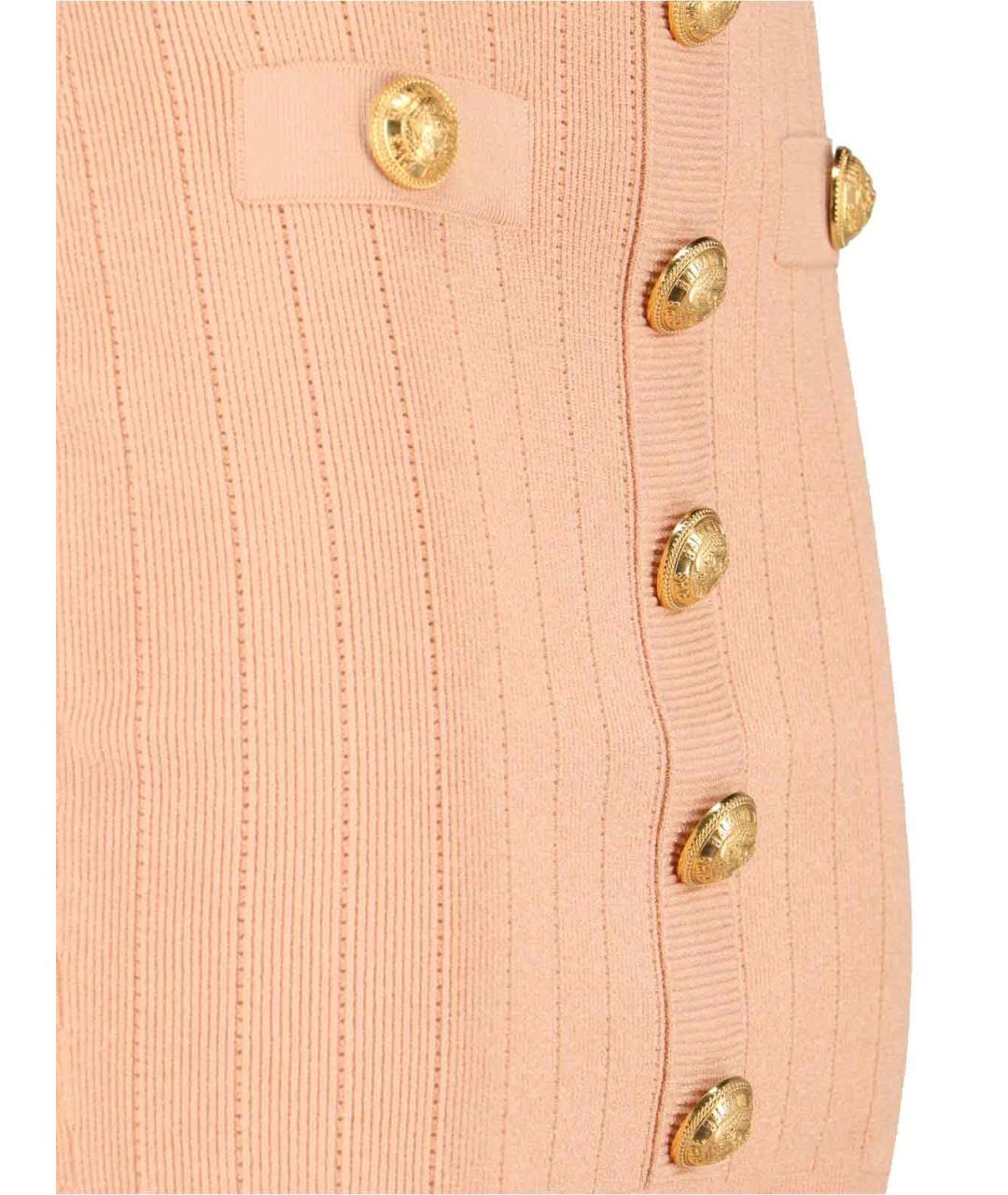 BALMAIN Розовая вискозная юбка мини, фото 4