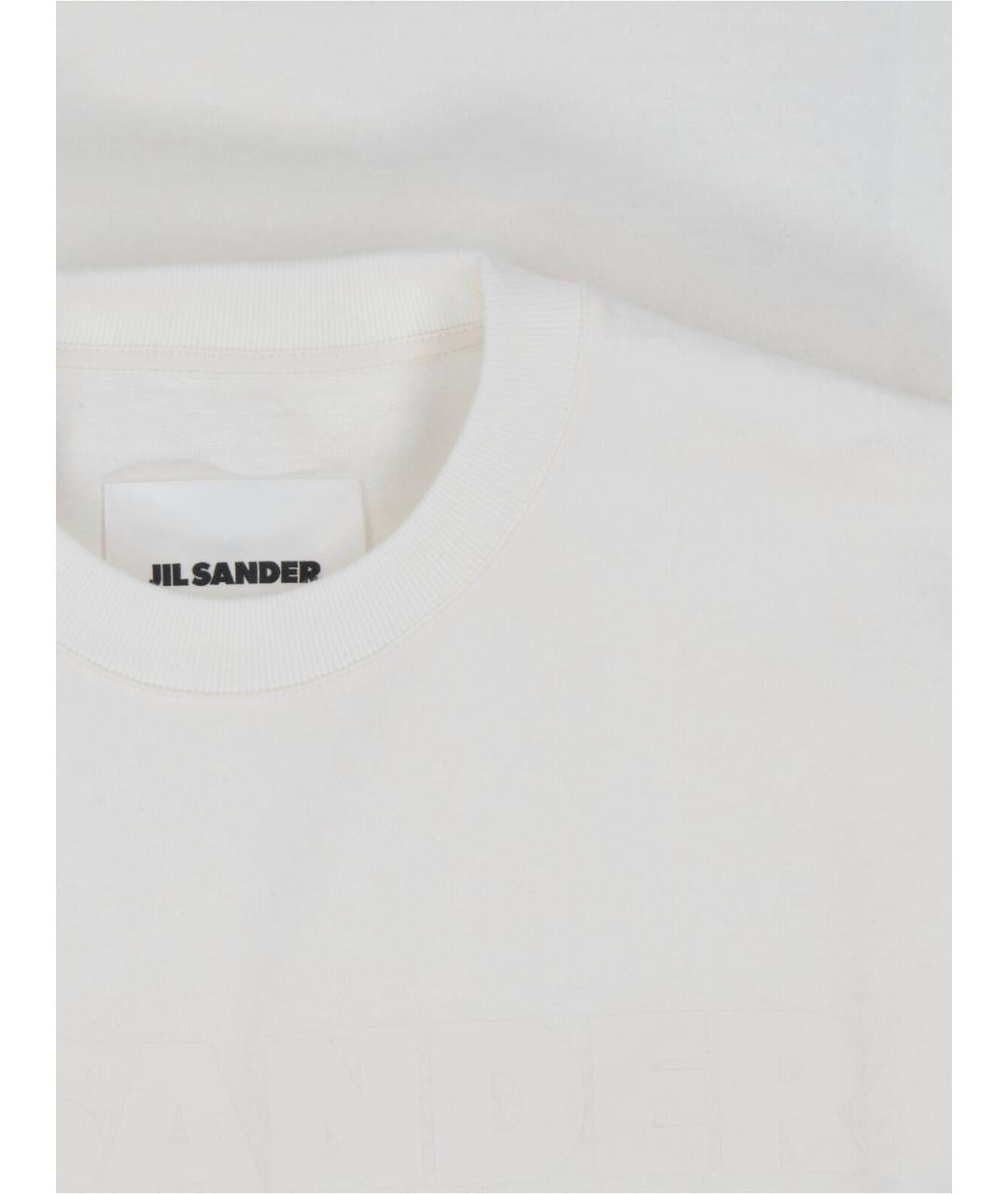 JIL SANDER Белая хлопковая футболка, фото 3