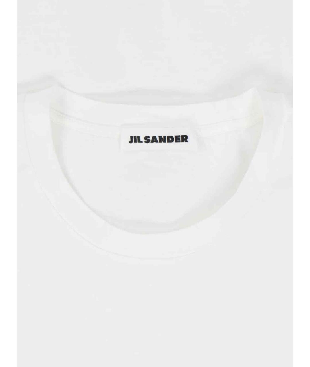 JIL SANDER Белая хлопковая футболка, фото 3