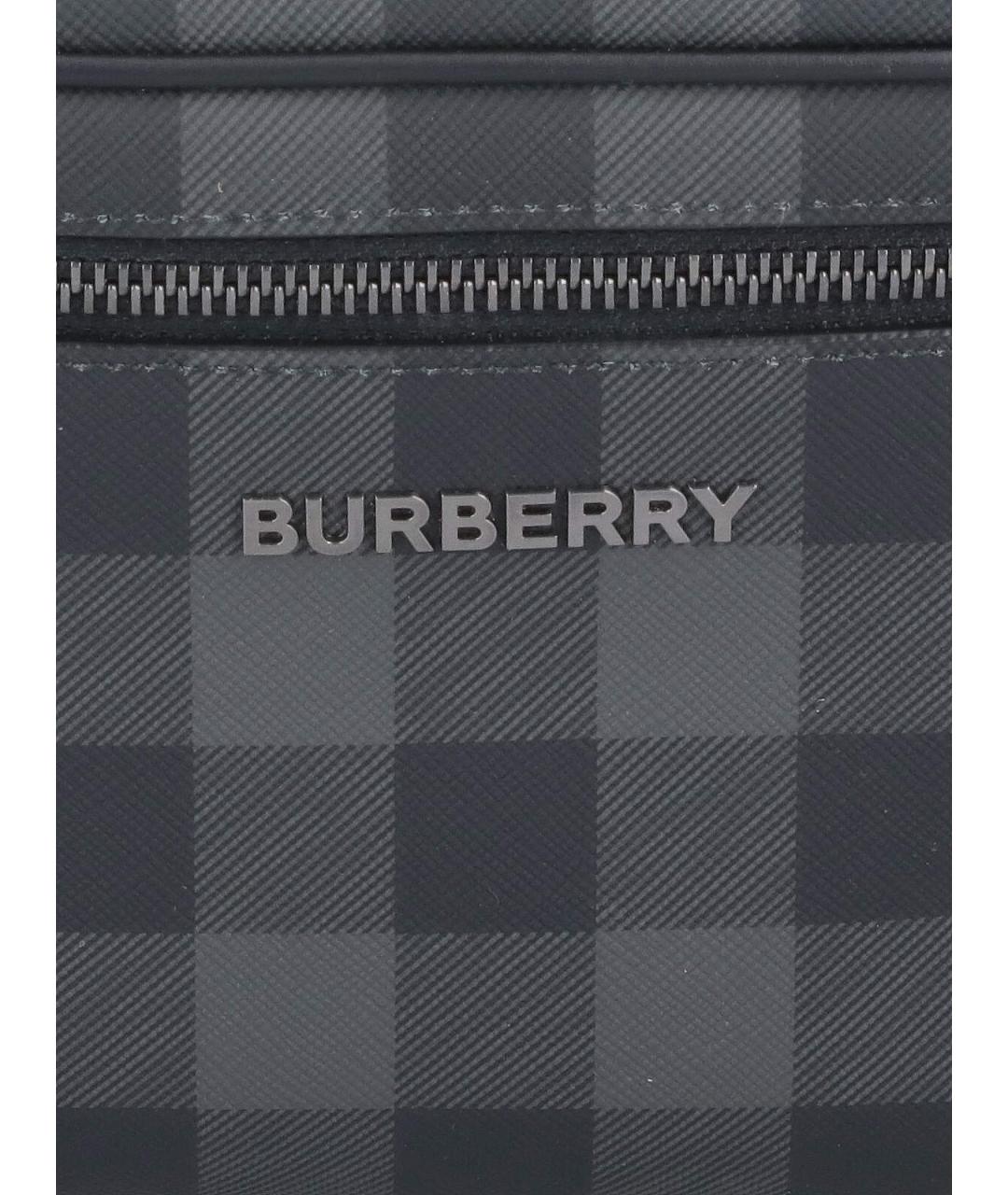 BURBERRY Черная синтетическая поясная сумка, фото 5