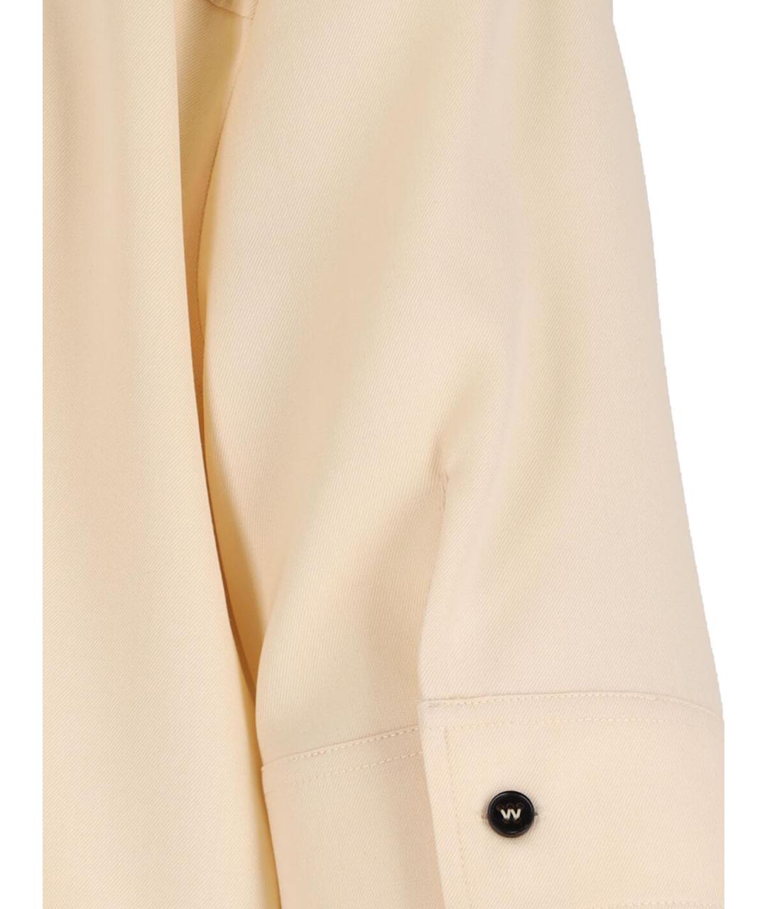 JIL SANDER Белое шерстяное повседневное платье, фото 3