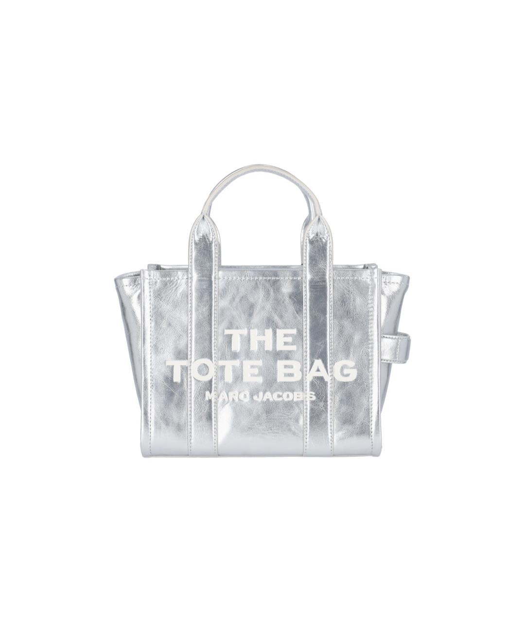 MARC JACOBS Серебряная кожаная сумка тоут, фото 1