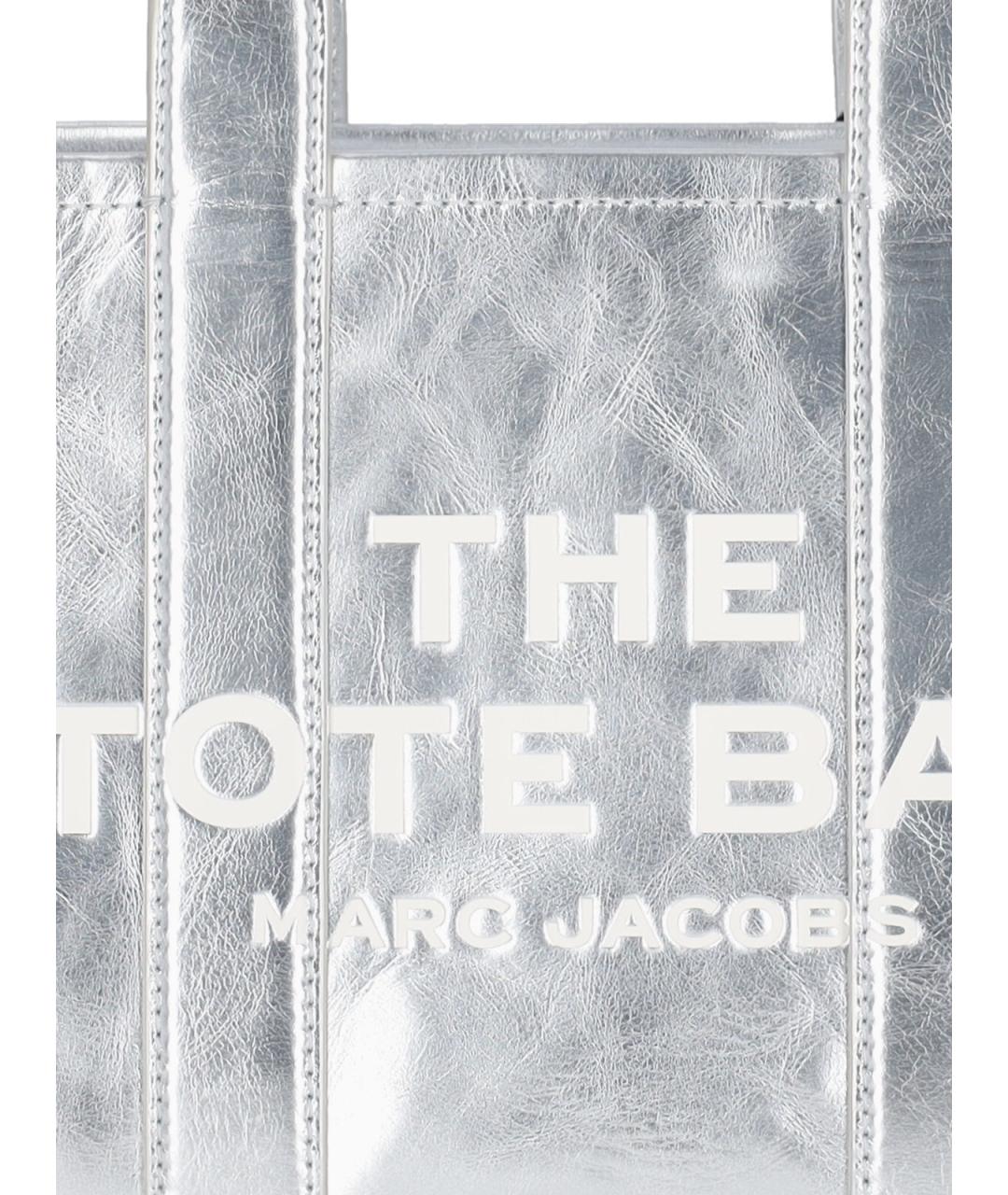 MARC JACOBS Серебряная кожаная сумка тоут, фото 4