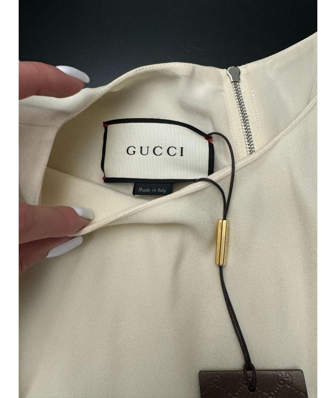 GUCCI Белое вискозное платье, фото 3