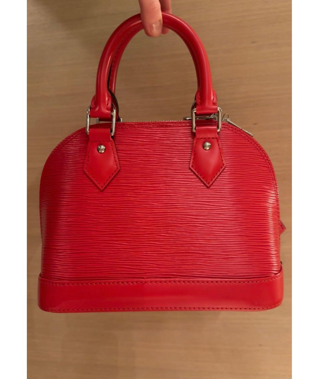 LOUIS VUITTON Красная кожаная сумка с короткими ручками, фото 2
