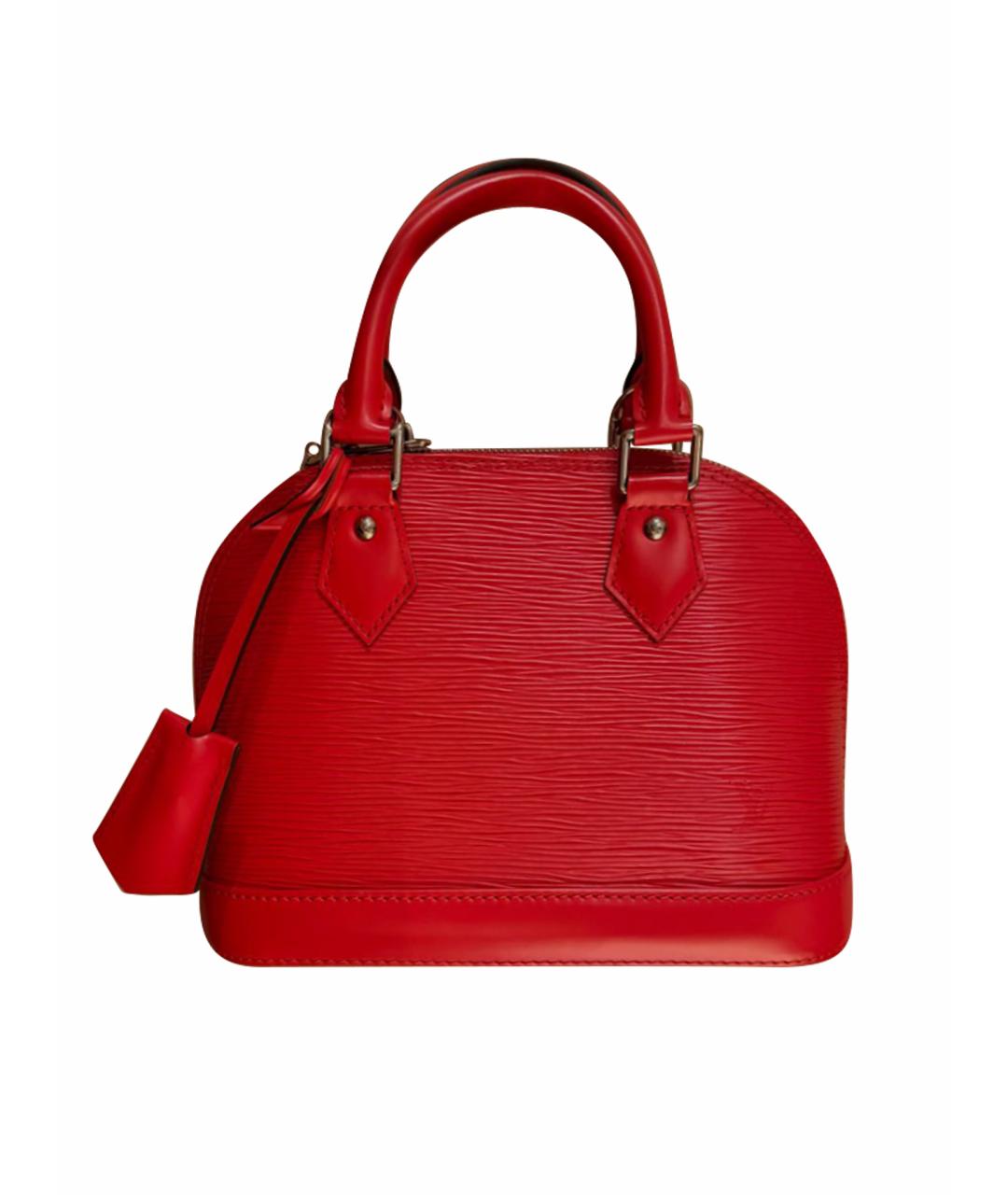 LOUIS VUITTON Красная кожаная сумка с короткими ручками, фото 1