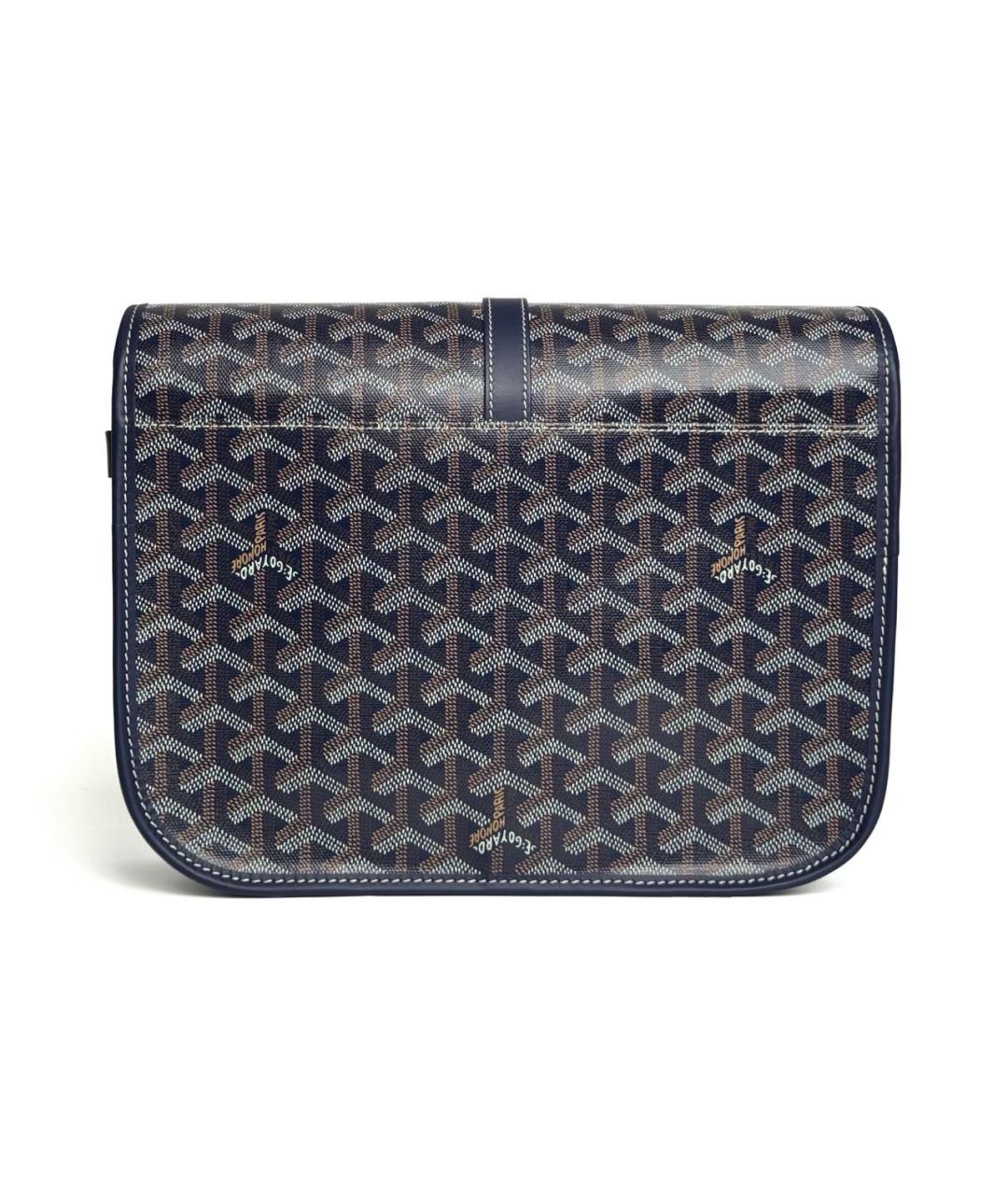 GOYARD Темно-синяя кожаная сумка на плечо, фото 2