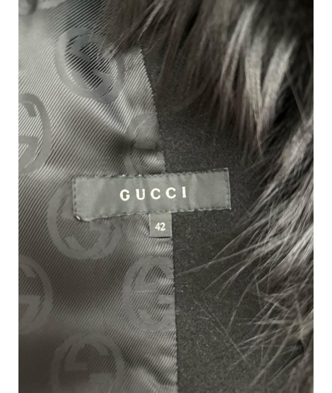 GUCCI Черное шерстяное пальто, фото 5