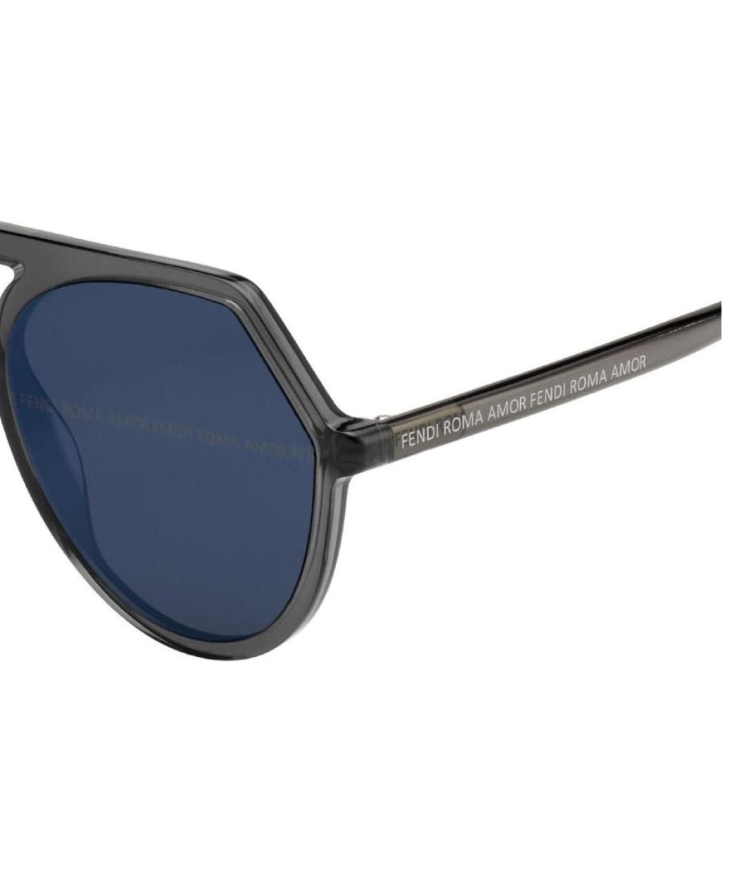 FENDI Темно-синие пластиковые солнцезащитные очки, фото 3