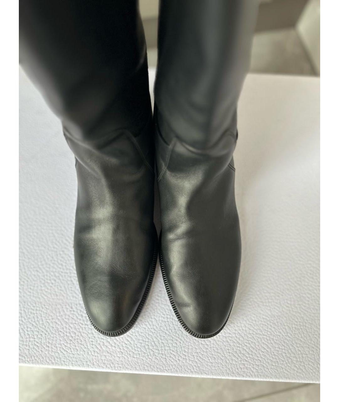 CHRISTIAN DIOR Черные кожаные сапоги, фото 6