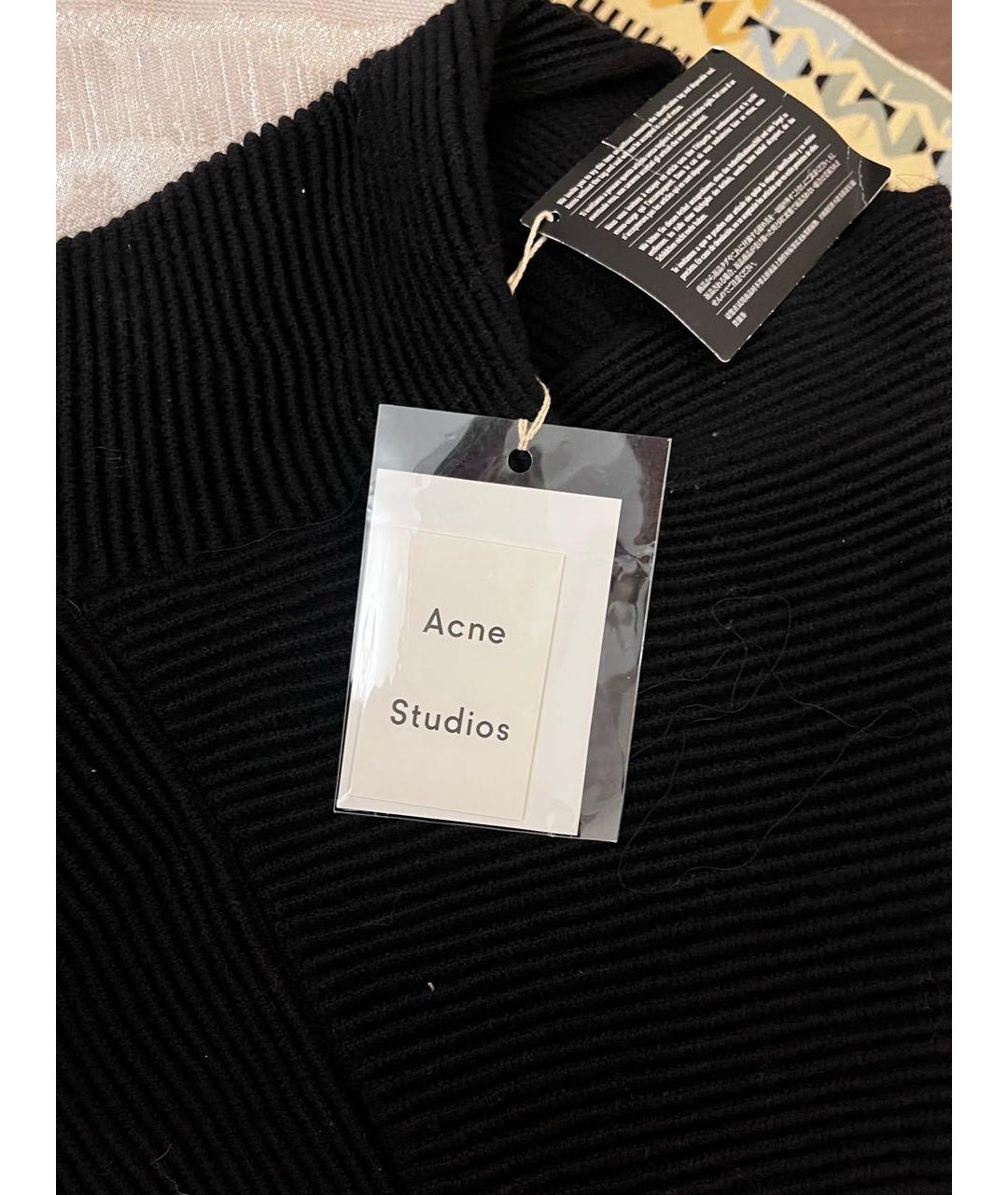 ACNE STUDIOS Черное шерстяное повседневное платье, фото 3