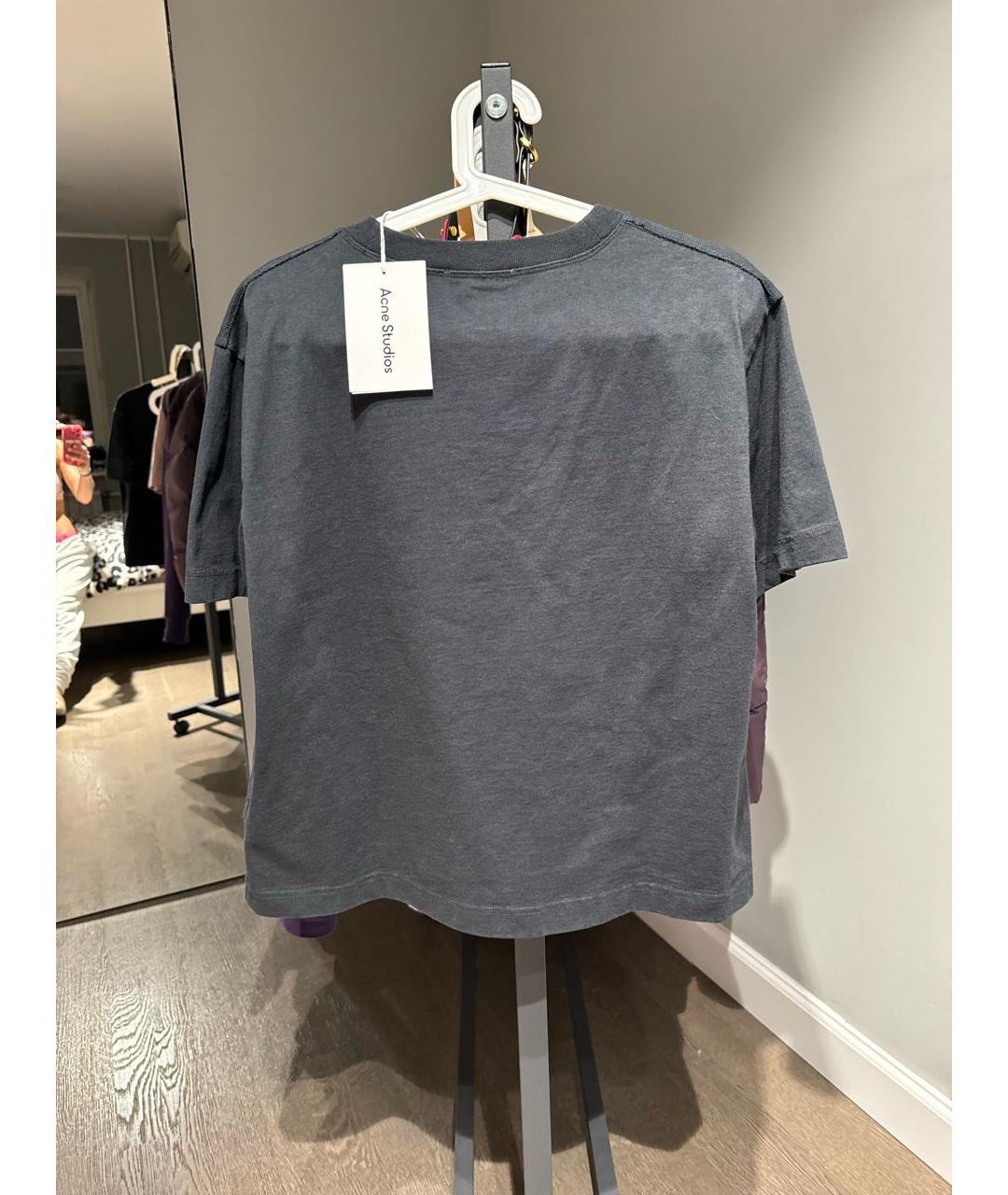 ACNE STUDIOS Черная хлопковая футболка, фото 2