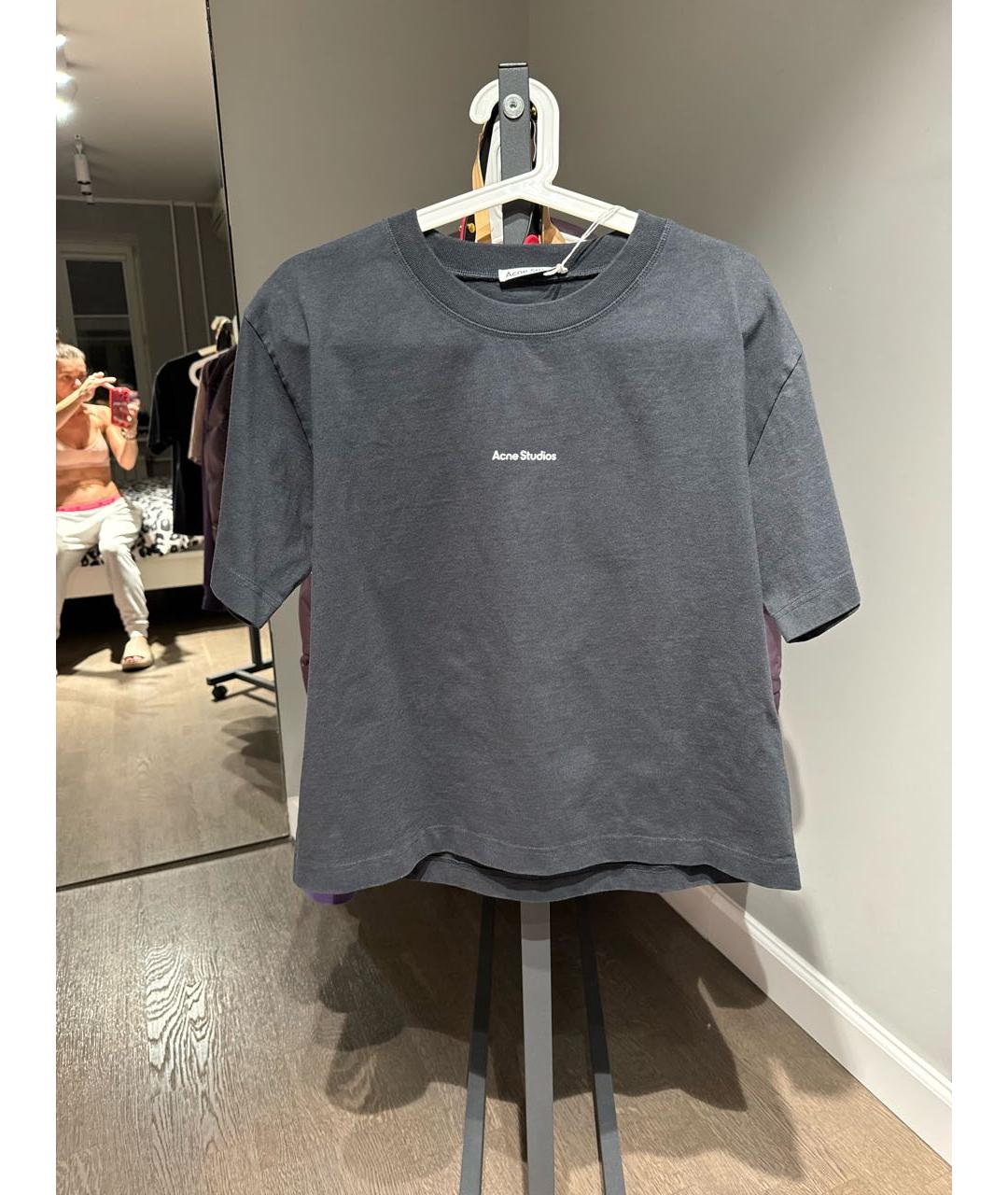 ACNE STUDIOS Черная хлопковая футболка, фото 5