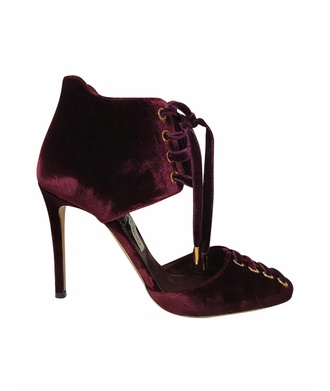 JIMMY CHOO Бордовые бархатные туфли, фото 1