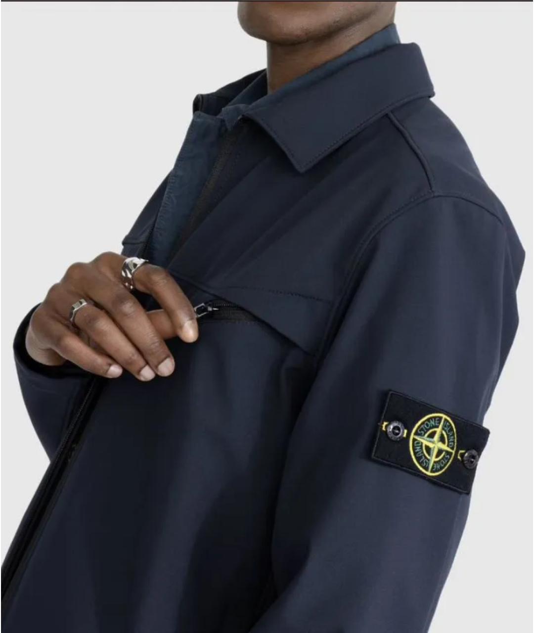 STONE ISLAND Бирюзовая полиуретановая куртка, фото 7