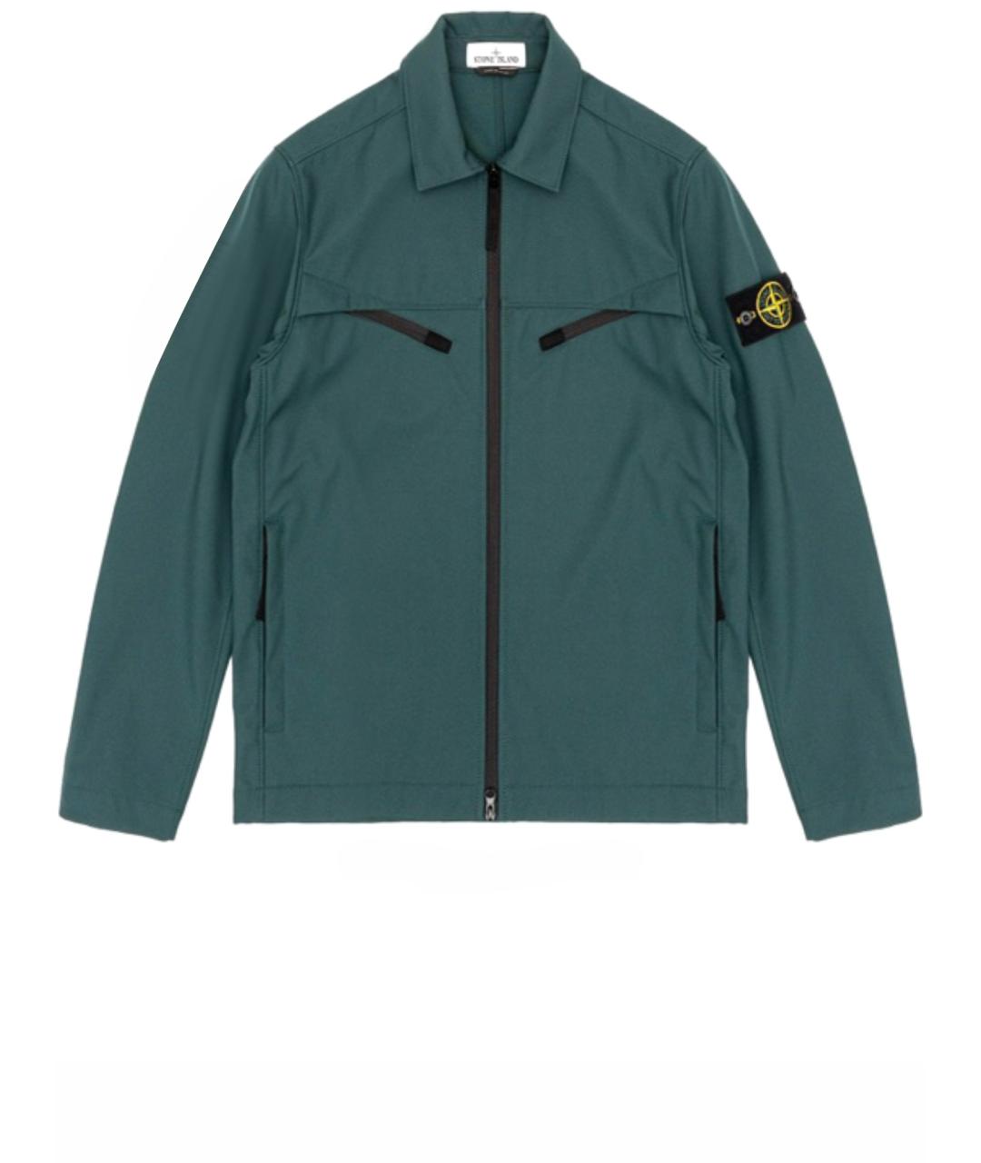 STONE ISLAND Бирюзовая полиуретановая куртка, фото 1