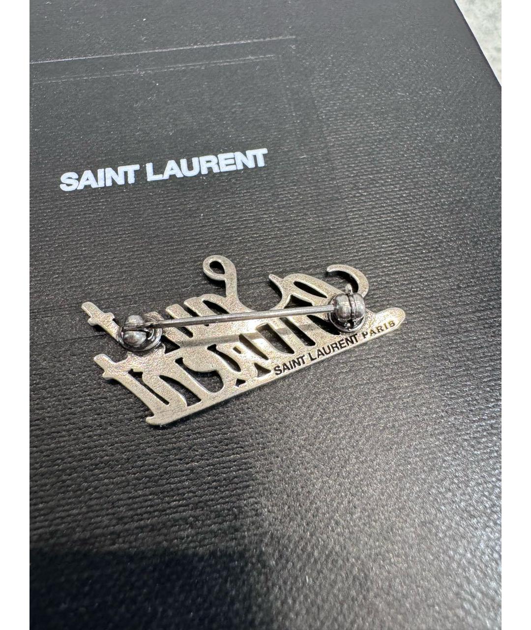 SAINT LAURENT Серебряная металлическая булавка / брошь, фото 2