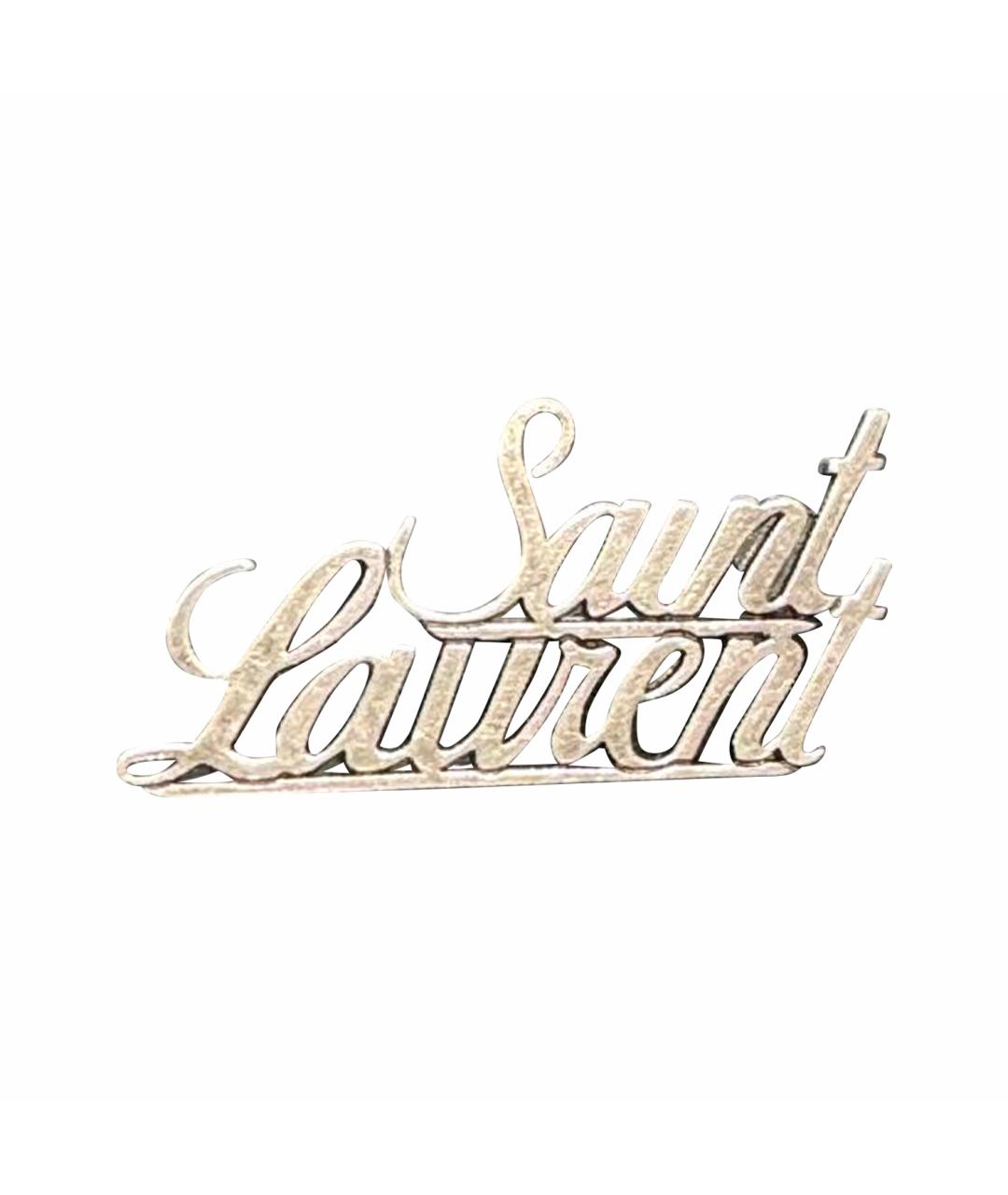 SAINT LAURENT Серебряная металлическая булавка / брошь, фото 1