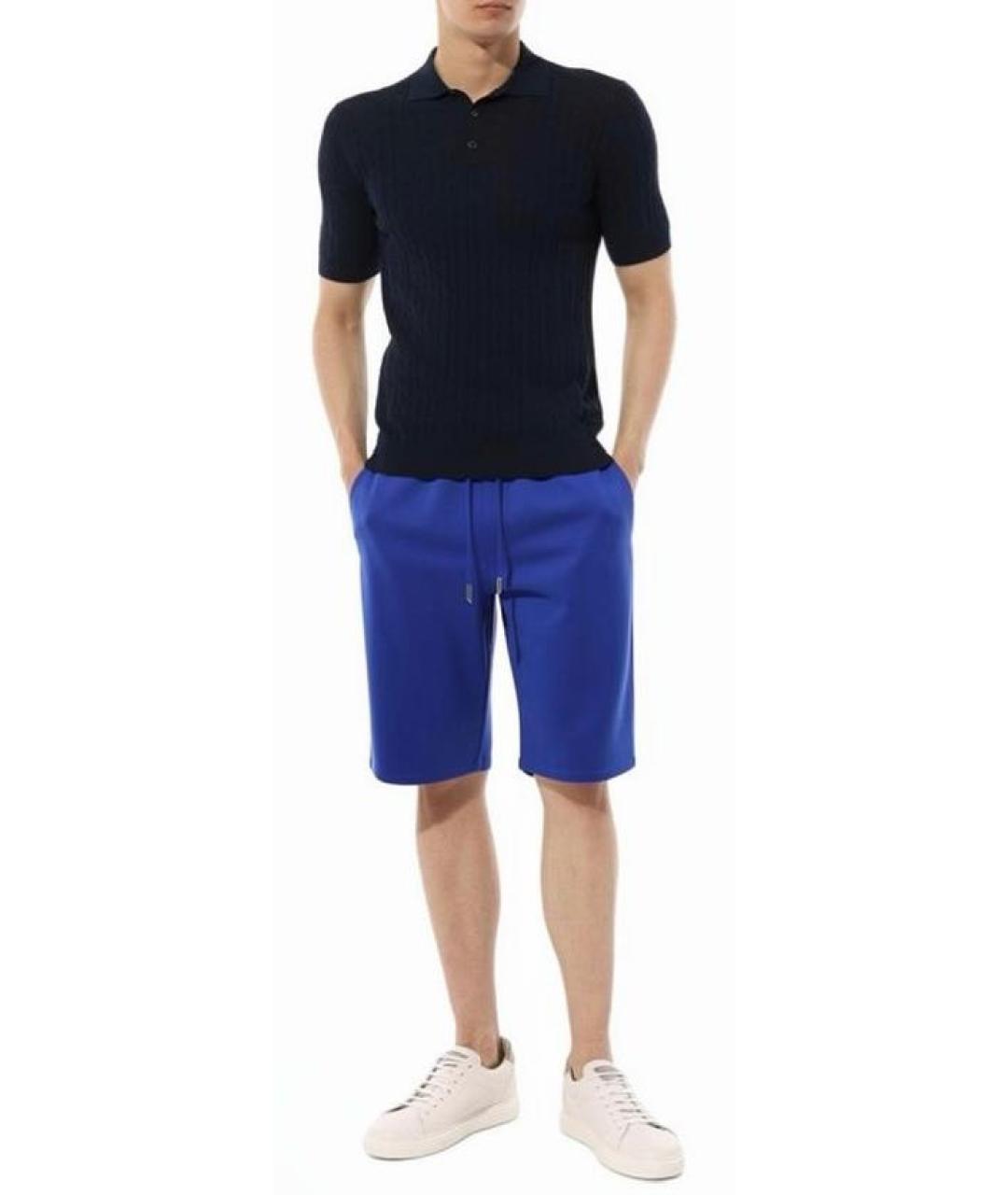 KITON Синие хлопковые шорты, фото 7