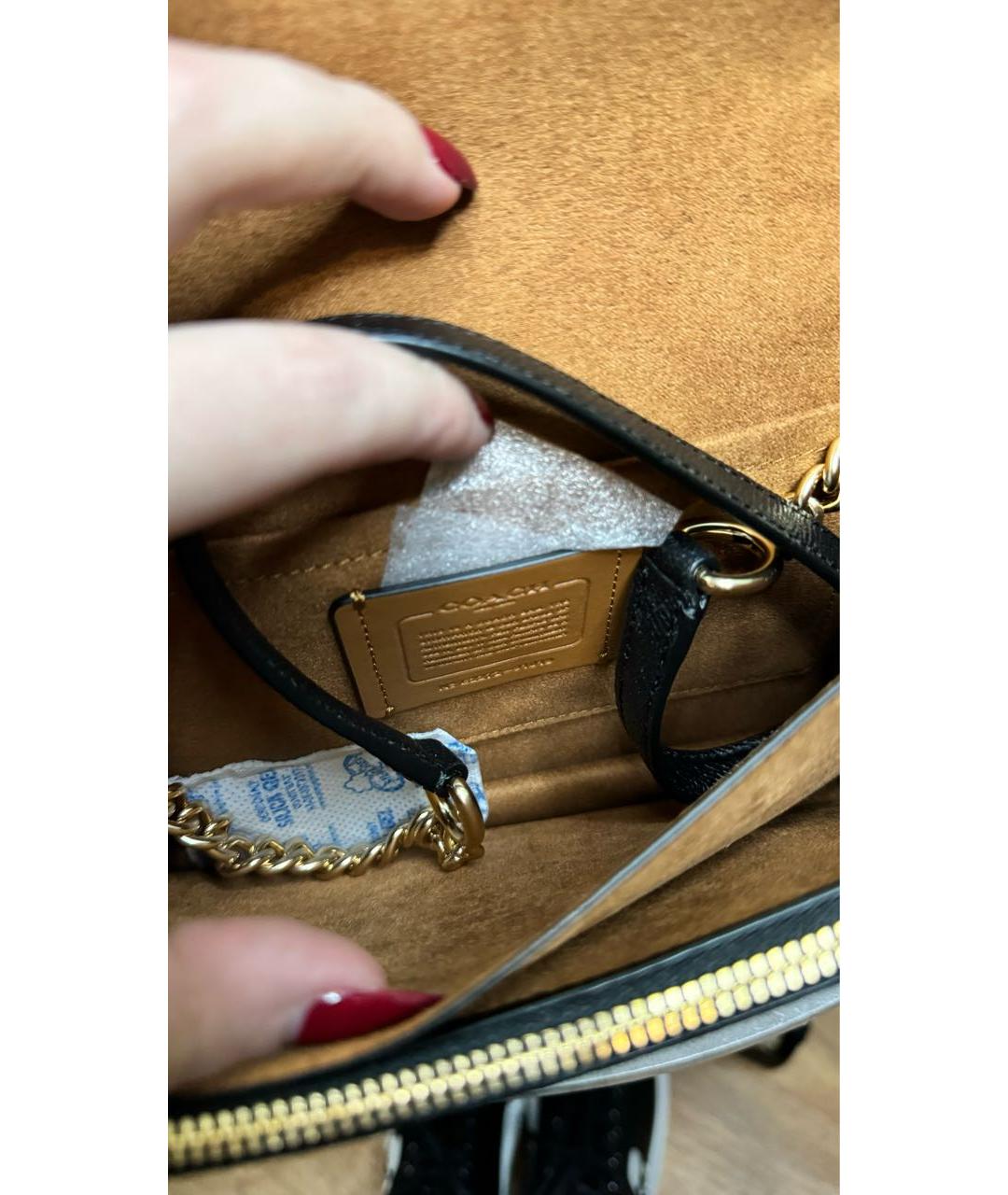 COACH Коричневая сумка через плечо из искусственной кожи, фото 6