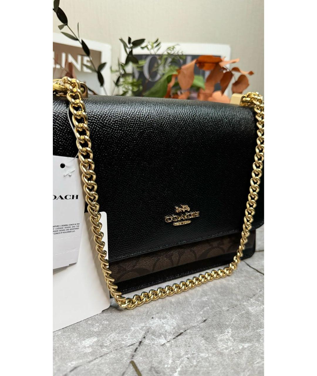 COACH Коричневая сумка через плечо из искусственной кожи, фото 4