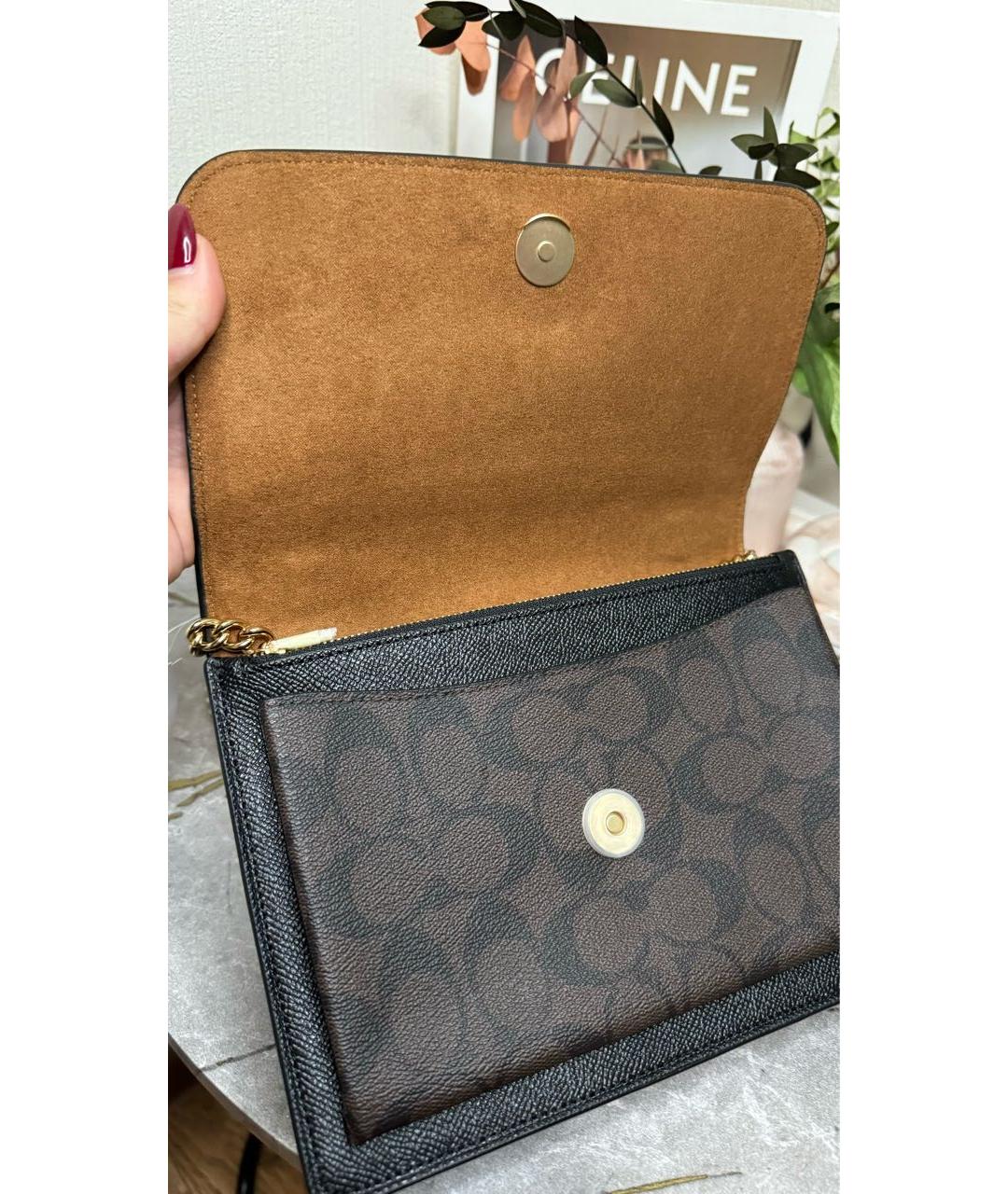 COACH Коричневая сумка через плечо из искусственной кожи, фото 5