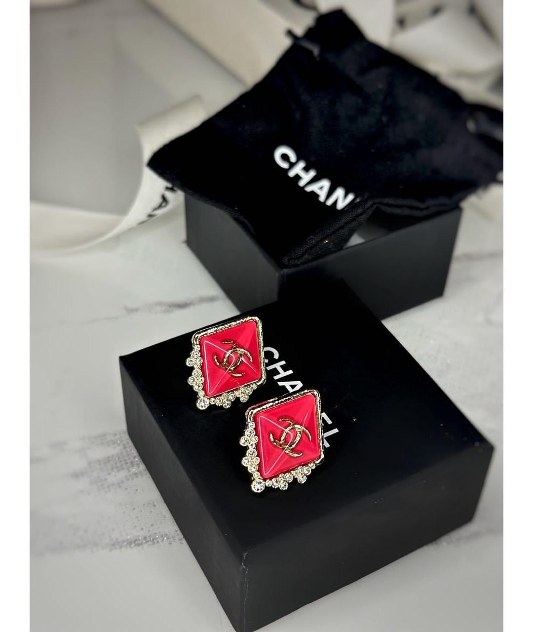 CHANEL Коралловые металлические серьги, фото 3