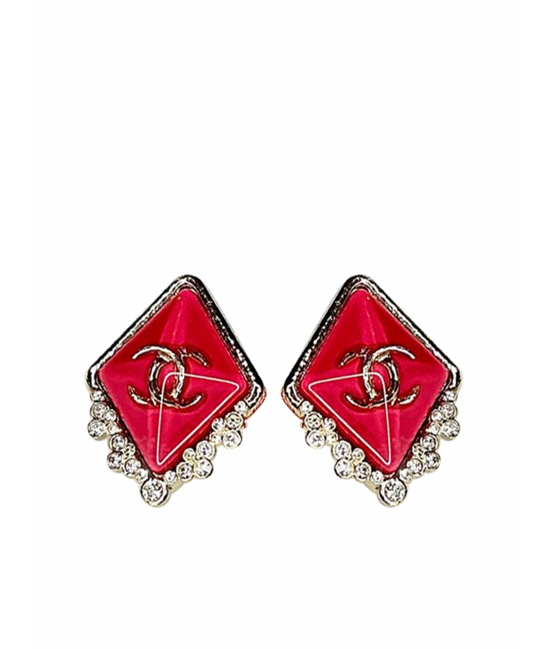 CHANEL Коралловые металлические серьги, фото 1