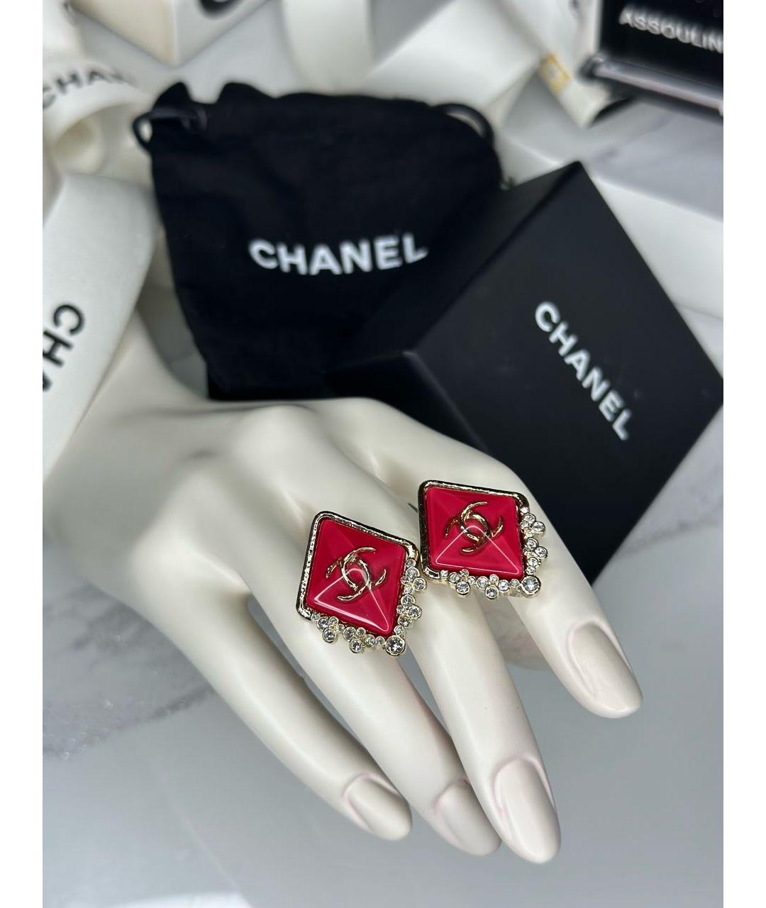 CHANEL Коралловые металлические серьги, фото 5