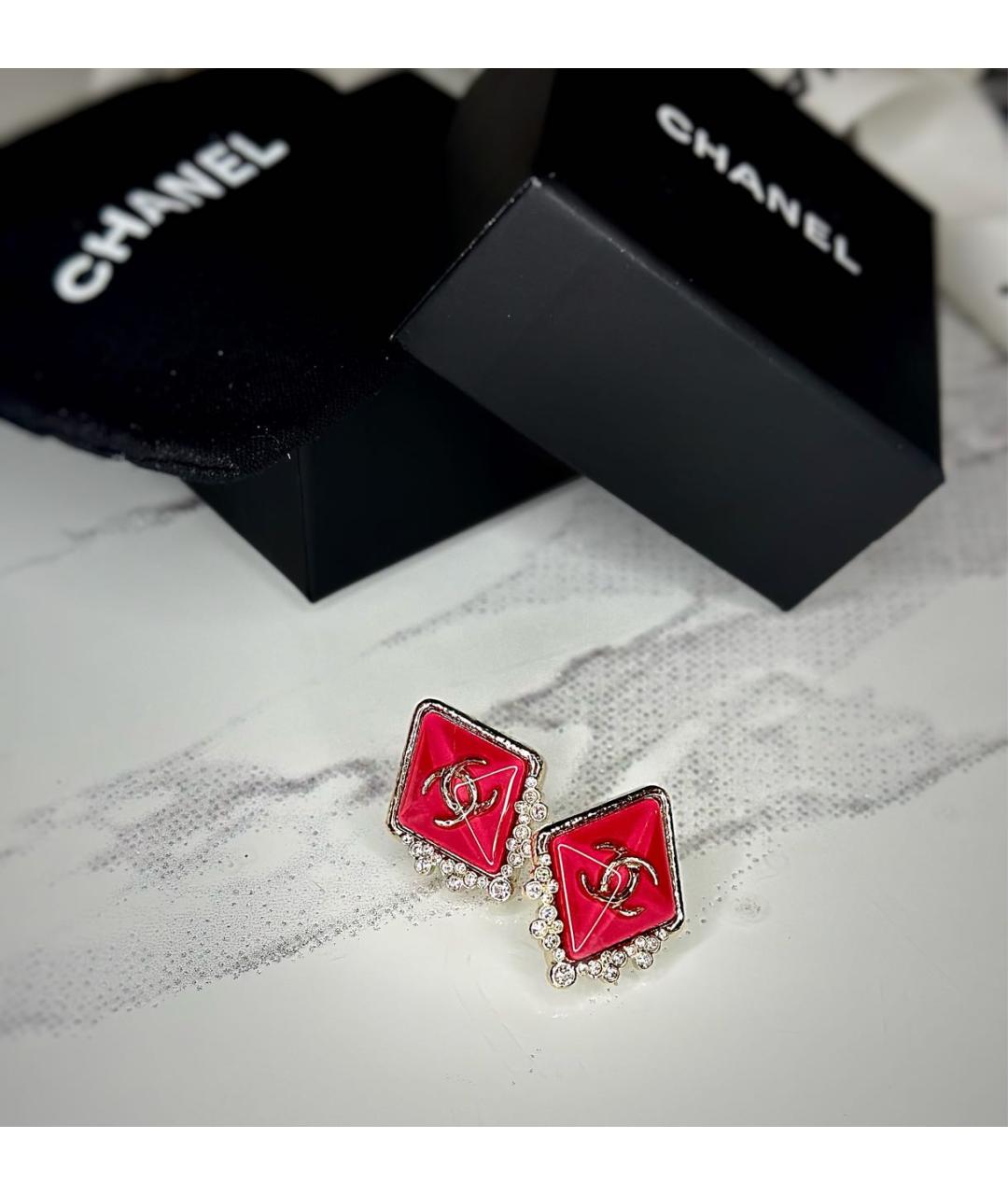 CHANEL Коралловые металлические серьги, фото 6