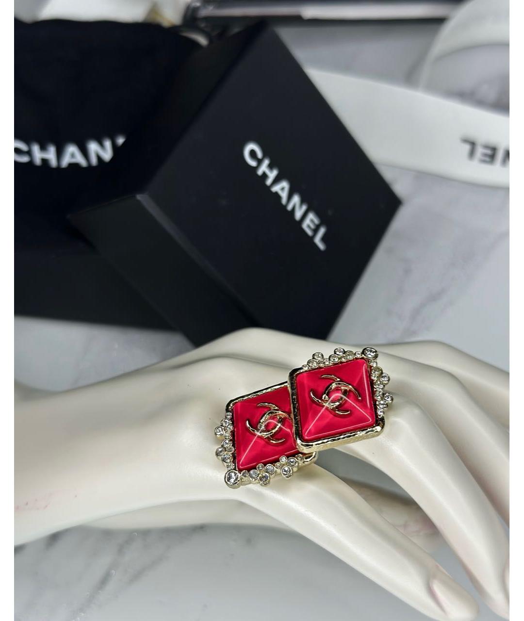 CHANEL Коралловые металлические серьги, фото 4