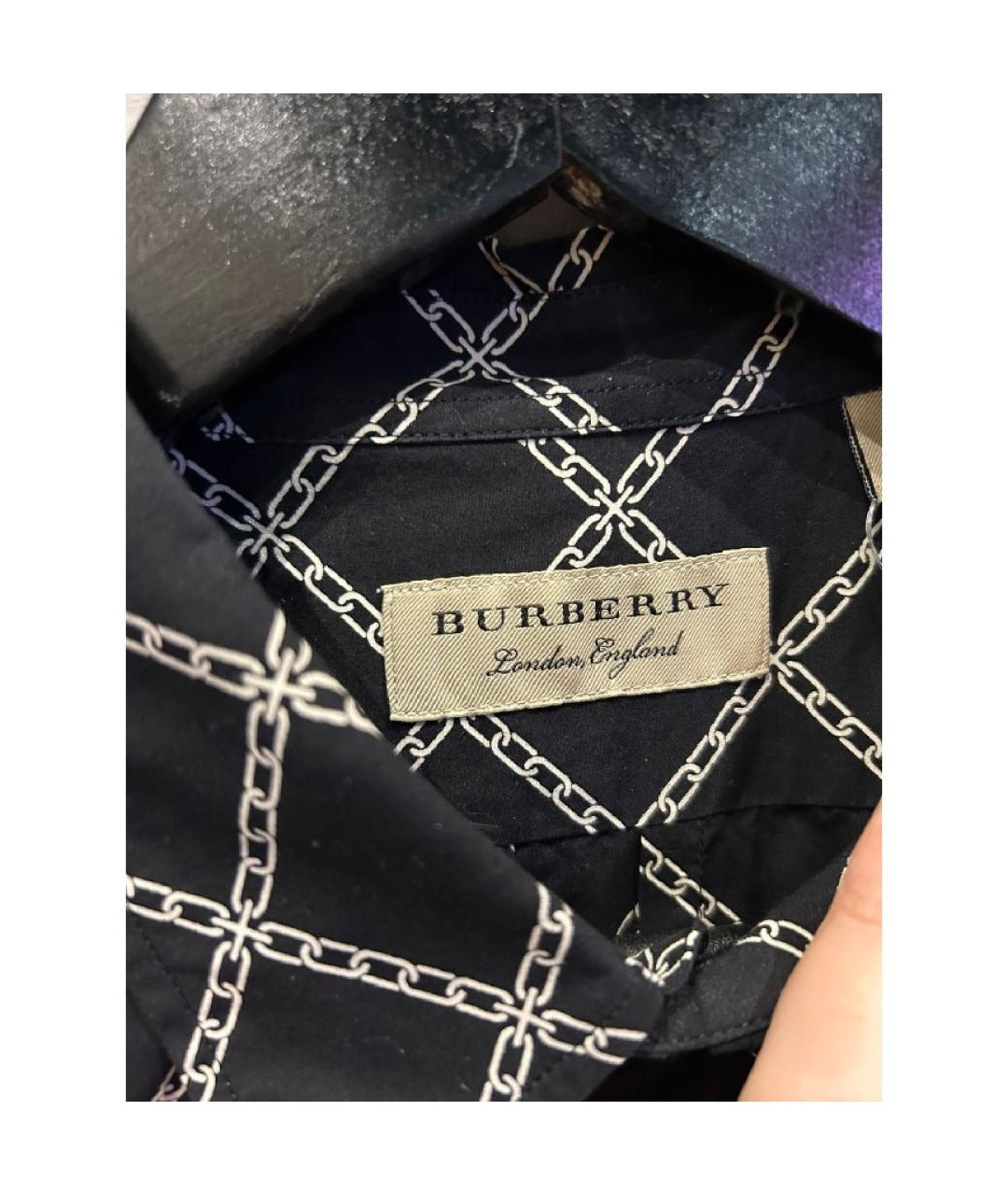 BURBERRY Черная хлопковая кэжуал рубашка, фото 2