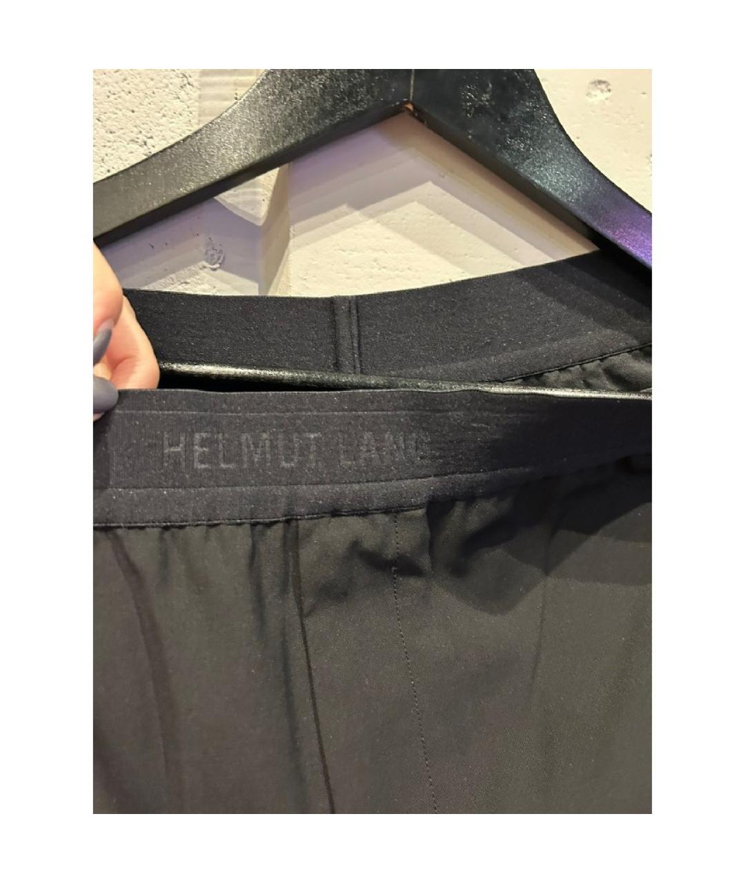 HELMUT LANG Черные шерстяные повседневные брюки, фото 5