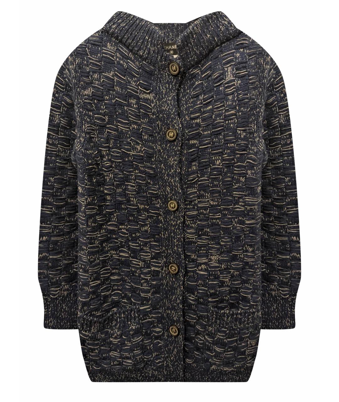 CHANEL Синий кашемировый кардиган, фото 1