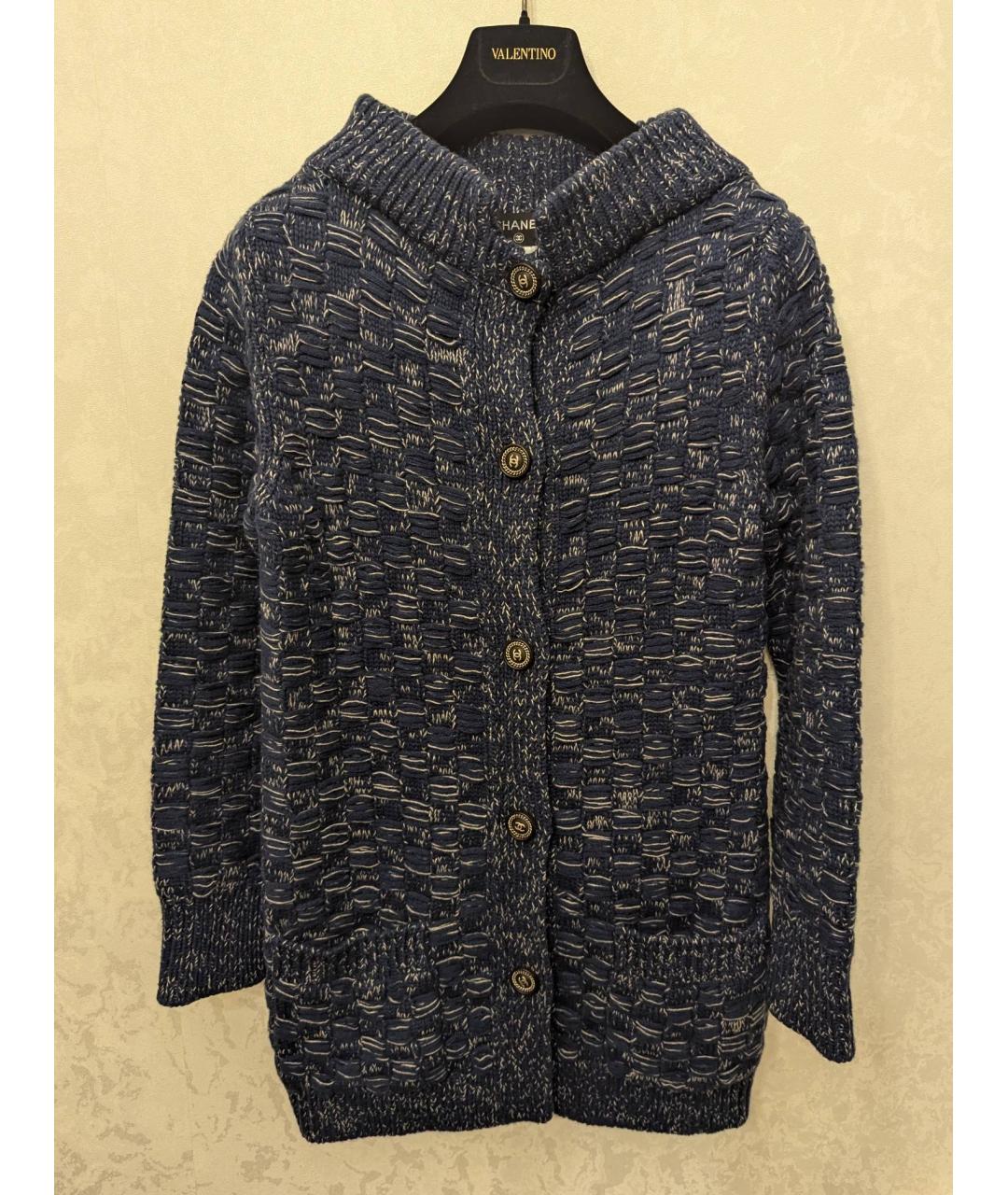 CHANEL Синий кашемировый кардиган, фото 10