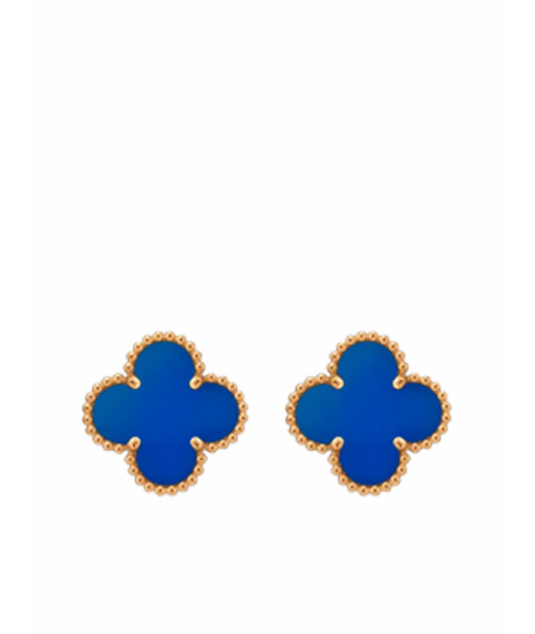 VAN CLEEF & ARPELS Синие серьги из желтого золота, фото 1