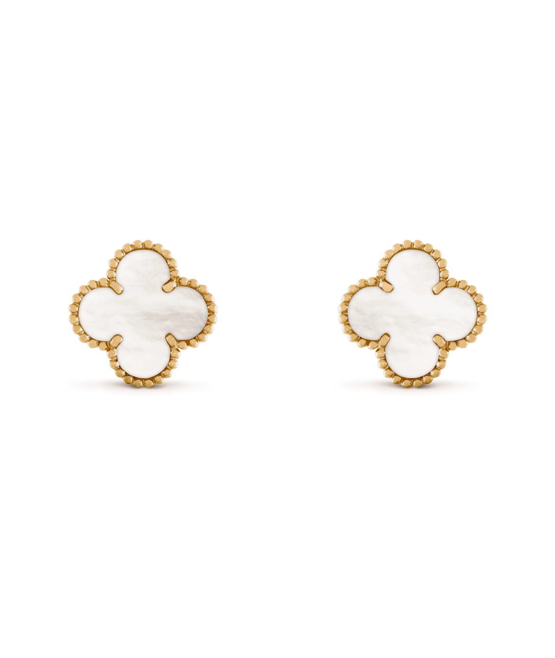 VAN CLEEF & ARPELS Белые серьги из желтого золота, фото 2