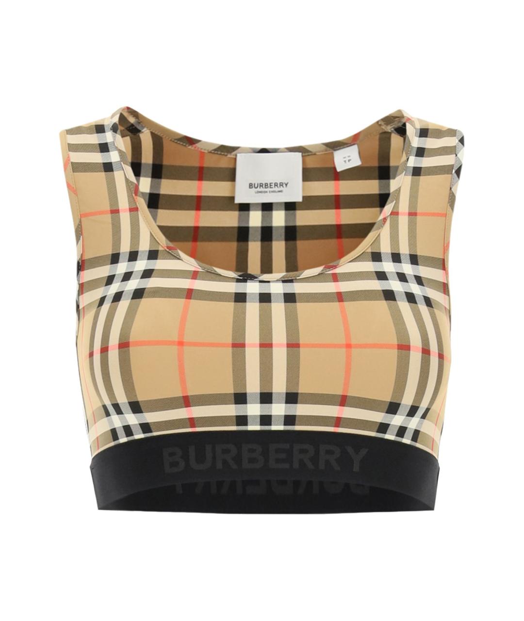 BURBERRY Бежевая полиамидовая майка, фото 1